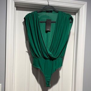 Green Draped Bodysuit